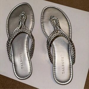 Talbots silver metallic sandals.
